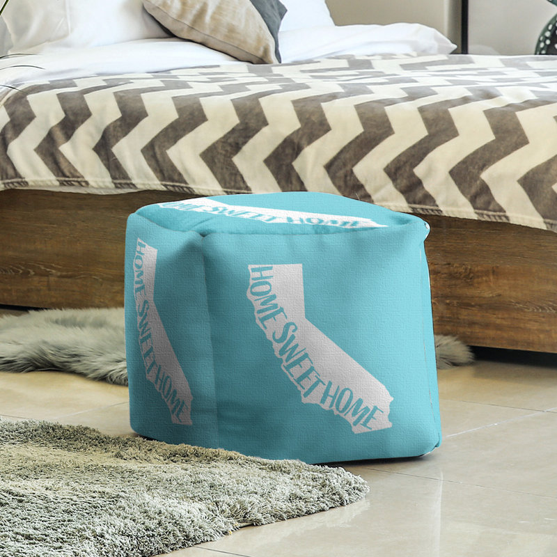 Repose-pieds cube en californie, home, Bleu sarcelle