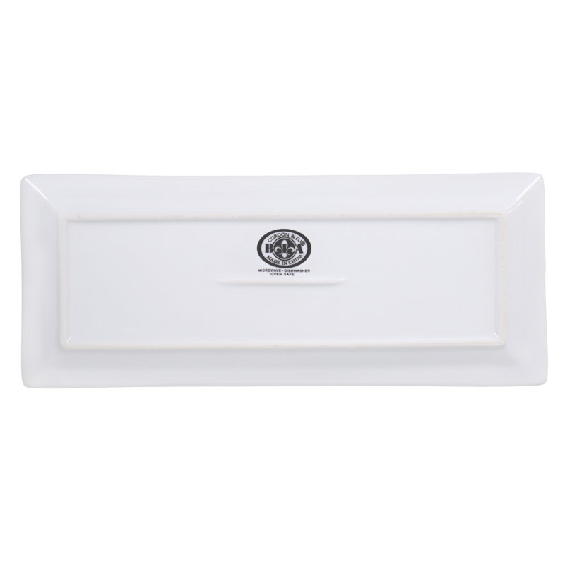 White Porcelain Rectangular Serving Platters Set of 2