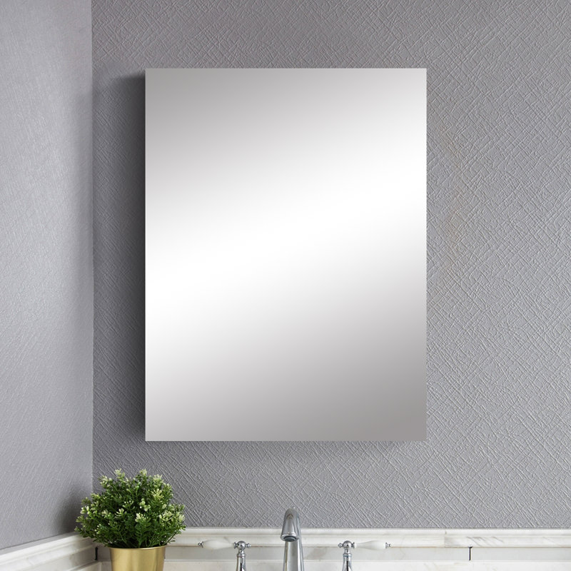 Pharmacie sans cadre H 26 po avec miroir et 3 tablettes fixes Laykin W, H 26 po x l 20 po x P 3,94 po