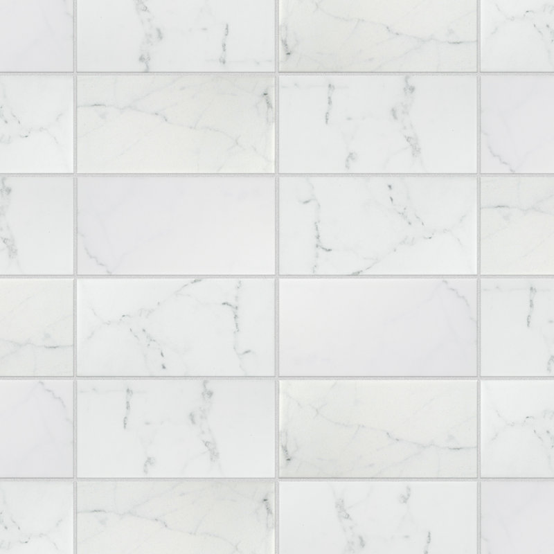 Carrelage mural en céramique aspect pierre 3 po x 6 po Classico Carrara