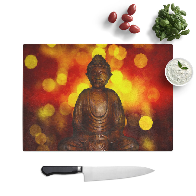 Buddha Statue Vol.2 Painting Chopping Board, 0.4cm H x 20cm W x 28.5cm L