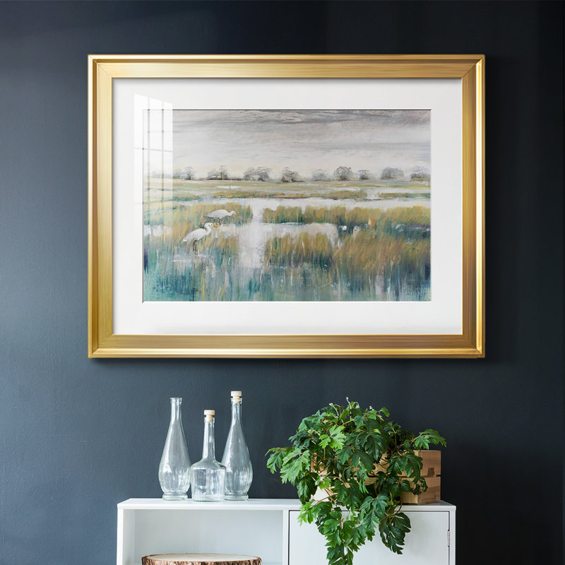 Marshland View V, reproduction d'art sur papier, Or, H 15 po x l 21 po x P 1,5 po