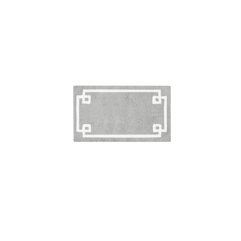 Grey Cotton Tufted Bath Rug, 40" L x 24" W