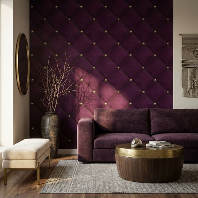 Tufted Wallpaper Quilted Diamond Trellis Decorative Mural