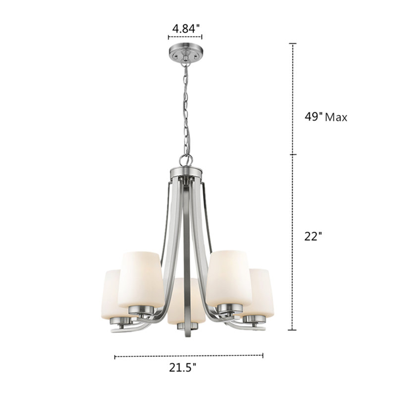 Lustre classique/traditionnel ombré 5 lumières Paulus