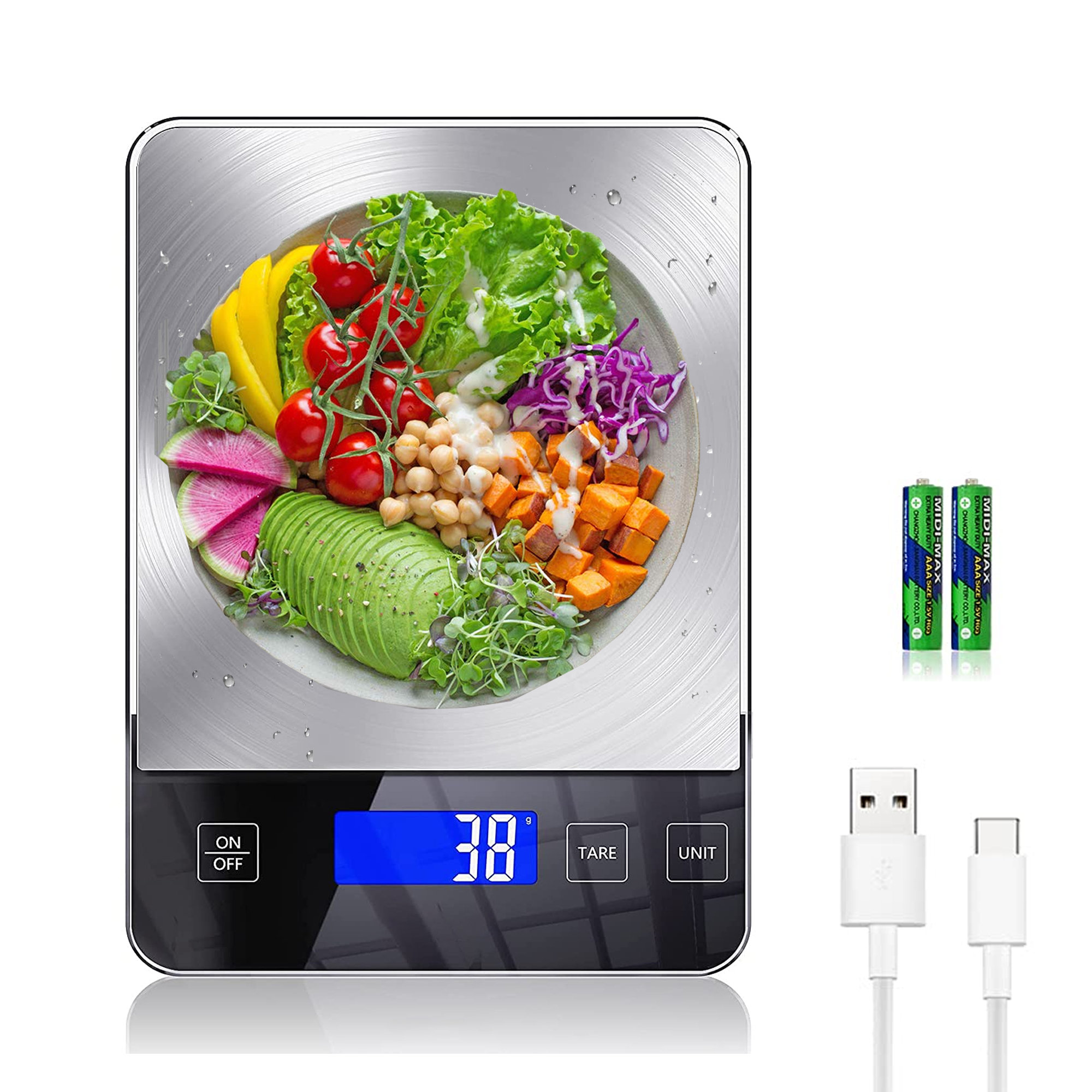 33Lb Food Kitchen Scale,Weighing Professional Digital Grams and Ounces /  Cooking