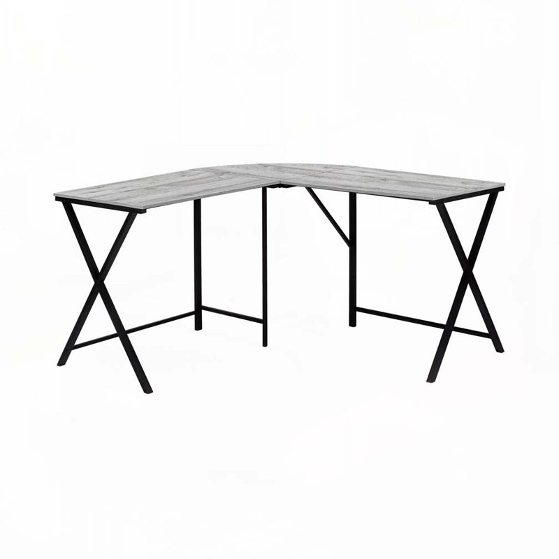 Bureau d'ordinateur en L Home Office, Gris