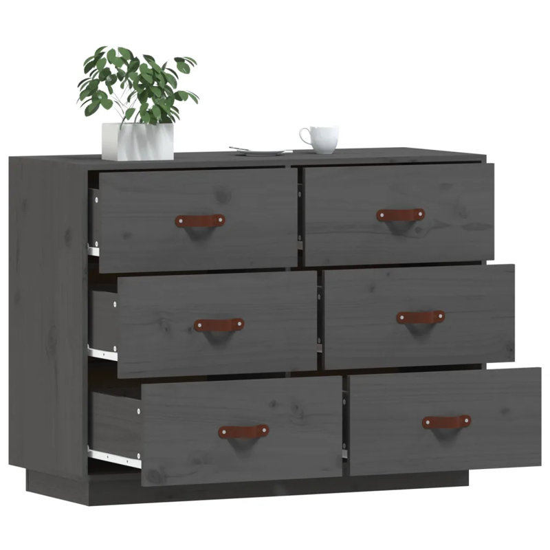 Levenia 100cm Solid Wood Sideboard, Grey