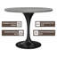 Table de salle à manger ronde avec plateau en résine et base en acier inoxydable noir Heatherton-364286076