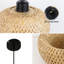 Luminaire suspendu en rotin 12 po Boho, plafonnier câblé E27, luminaire suspendu en lustre en osier de bambou pour îlot de cuisine