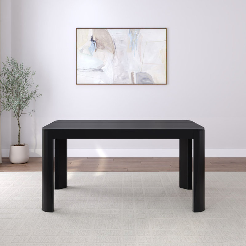  Bergeman Solid Wood Dining Table, Black, 30" H x 32" W x 60" L