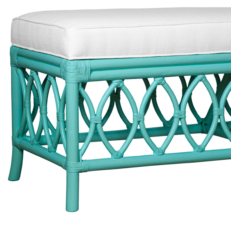 Lillian Upholstered Bench, Turquoise