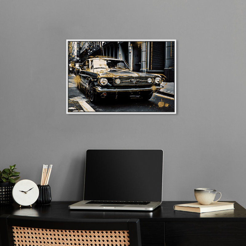 «Rock and Roll Ride Racing Car Print Man Cave» par Notoriart, Cadre blanc, H 17 po x l 25 po