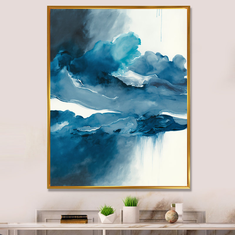 «Feeling Honolulu Blue III», reproduction sur toile, L 30 po x H 40 po, Toile avec cadre flottant or