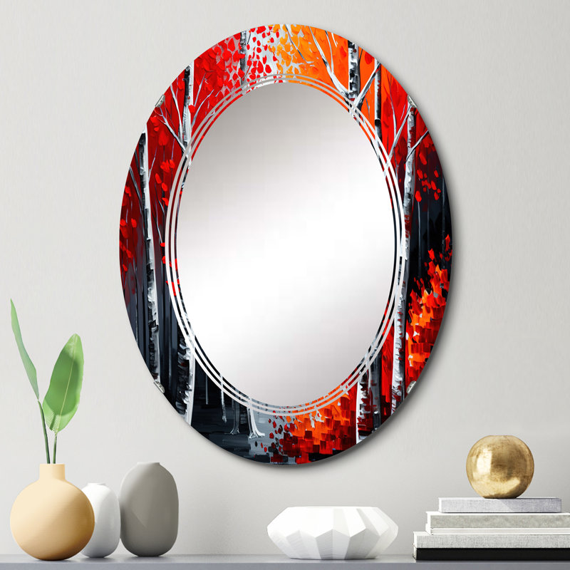 Miroir mural Quantasia Path Into The Red Forest I, 30 po x 20 po