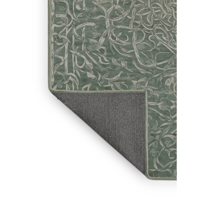 Tapis vert soyeux et moelleux, Rond 3 pi