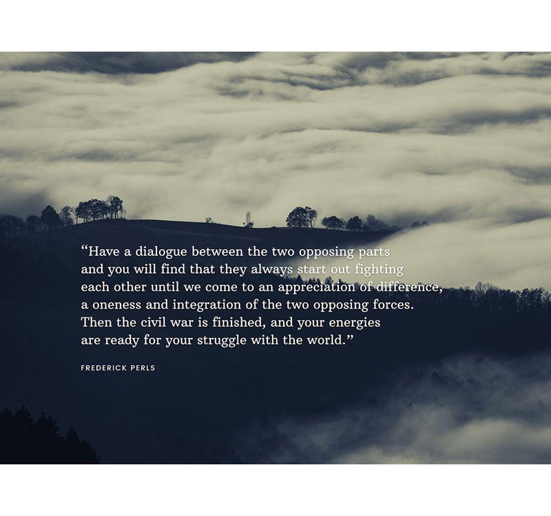 Trinx ArtsyQuotes Gallery Wrapped Canvas Art Titled: Fritz Perls Quote: Two Opposing Parts, 15" H x 18" W