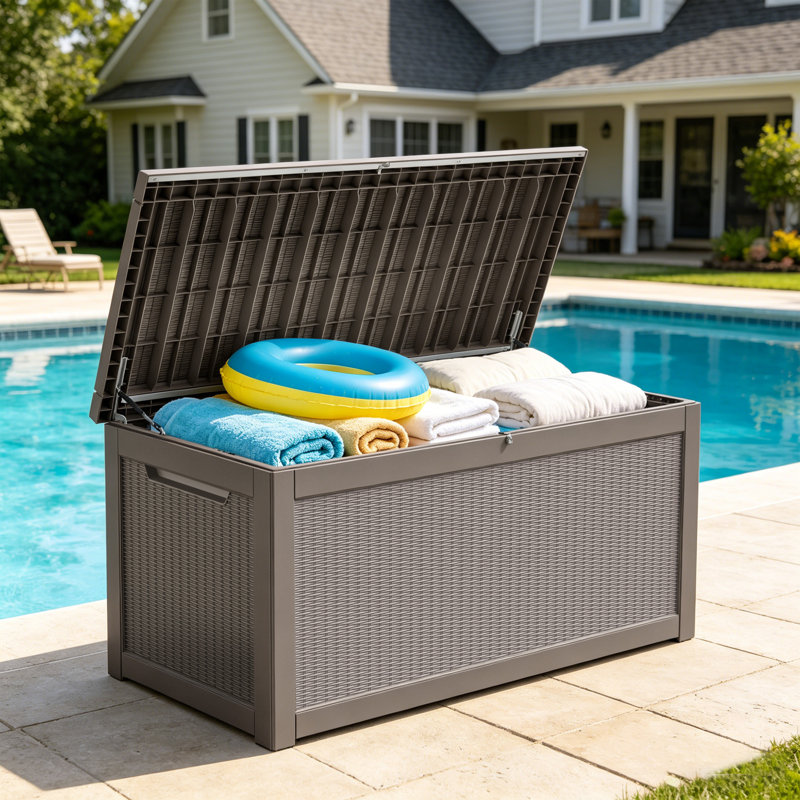 PawsomePad Boîte de rangement en résine pour l'extérieur intérieur, Brown