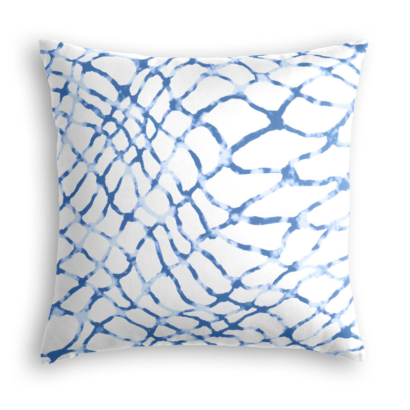 Waterpolo Square Pillow Cover & Insert, 20" x 20", Blue/White
