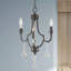 Lustre classique à 3 lumières de style bougie avec détails en cristal Danaleigh-761241612