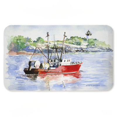 Tranquil Drifting Boat Printed Anti-Fatigue Floor Mat, design by Greg Gorham, 30"x18"