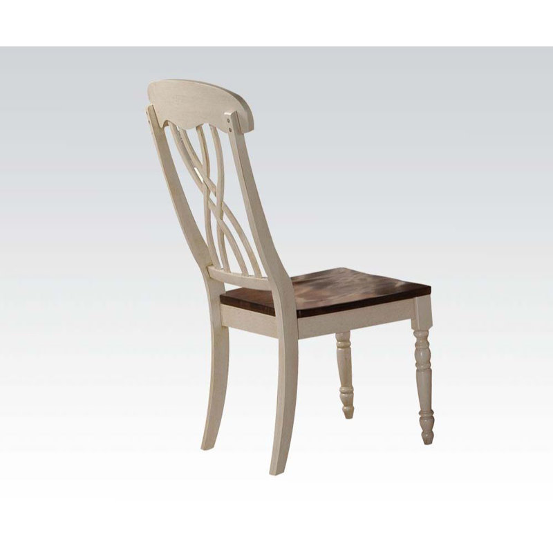 Chaise d'appoint à dossier croisé Shaelyn en babeurre / chêne