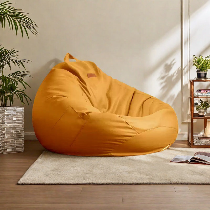 Fauteuil à billes simple et décontracté, Polyester jaune