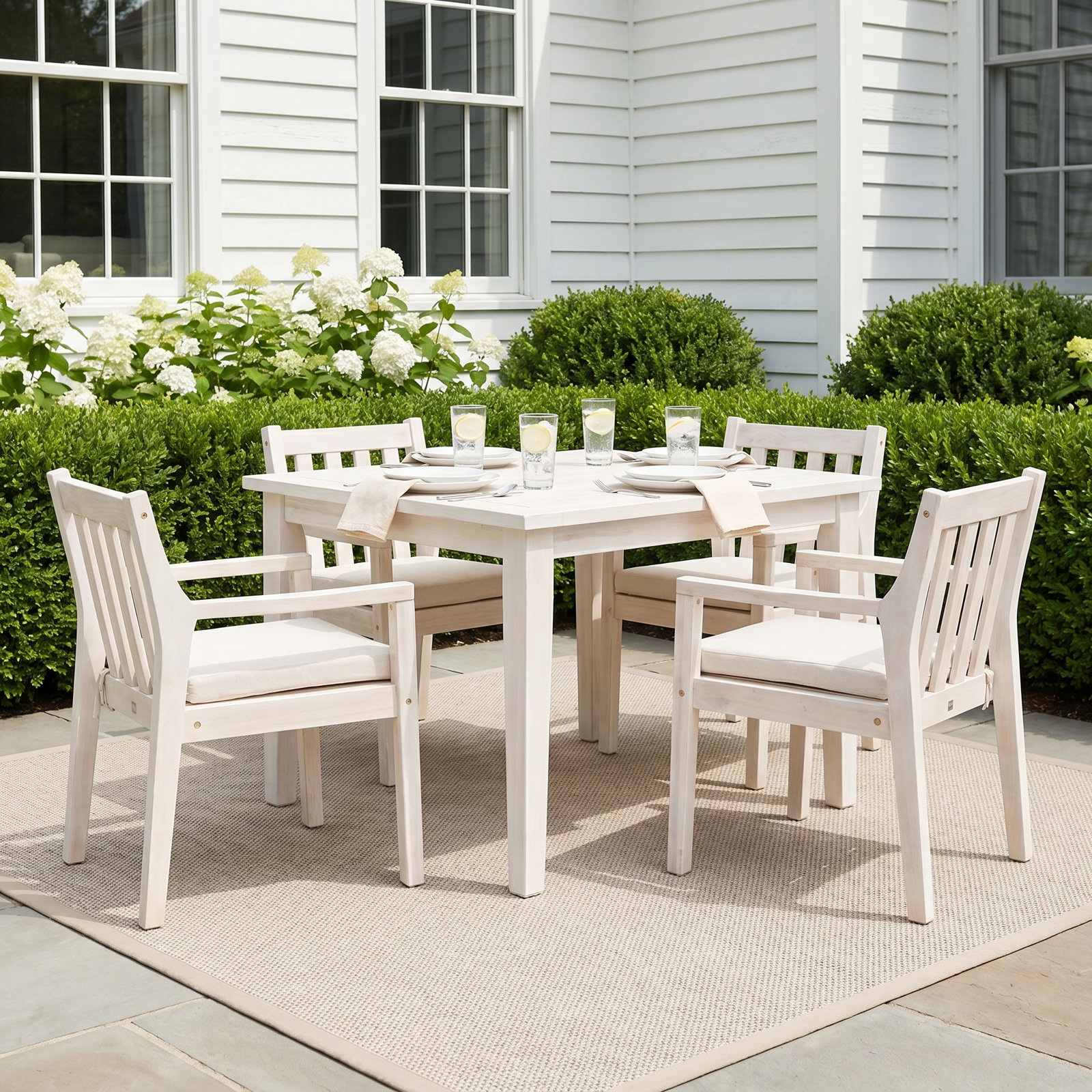 Amina 64" Acacia Patio Dining Set