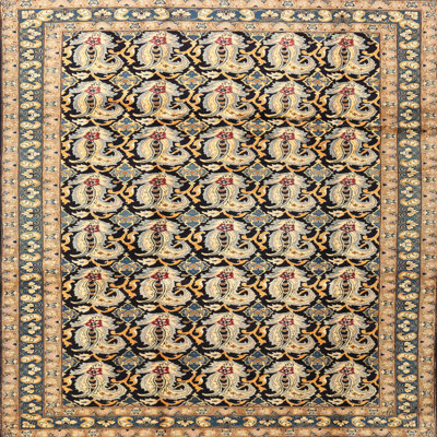 Tapis beige traditionnel/rouge/vert Sharbono