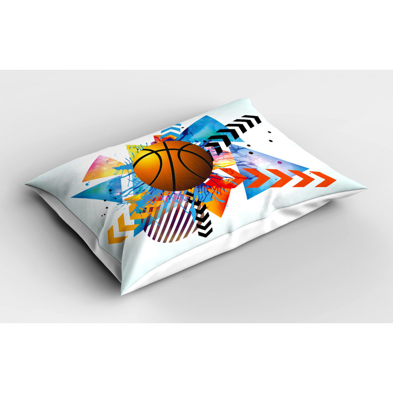 Black/Blue/Orange Polyester Microfiber Piece Sham, Twin