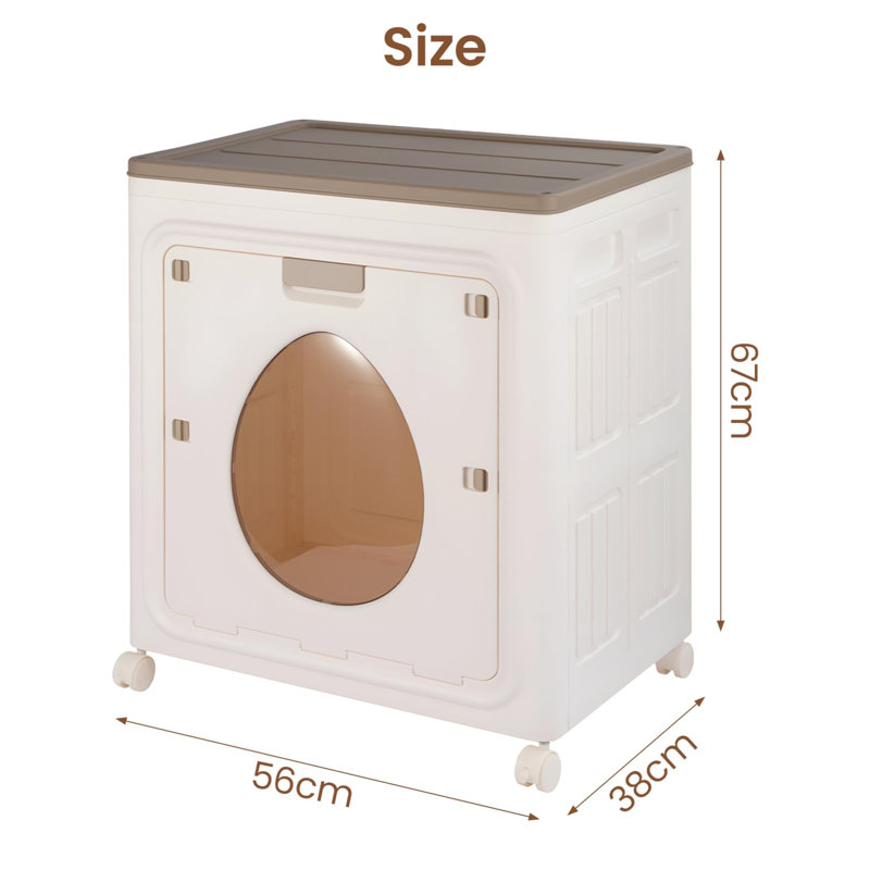 Plastic Rolling Decorative Basket, White