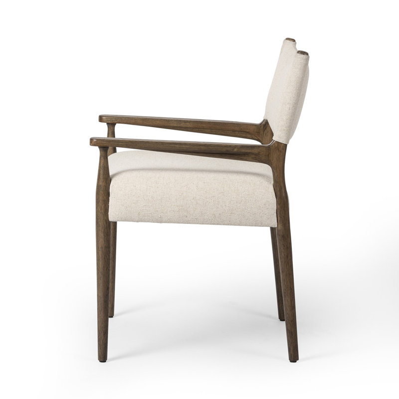 Jayla Upholstered Arm Chair, Antique Walnut, Antwerp Natural