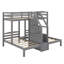 Twin Over Twin & Twin Bunk Bed With Built-In Staircase And Storage Drawer