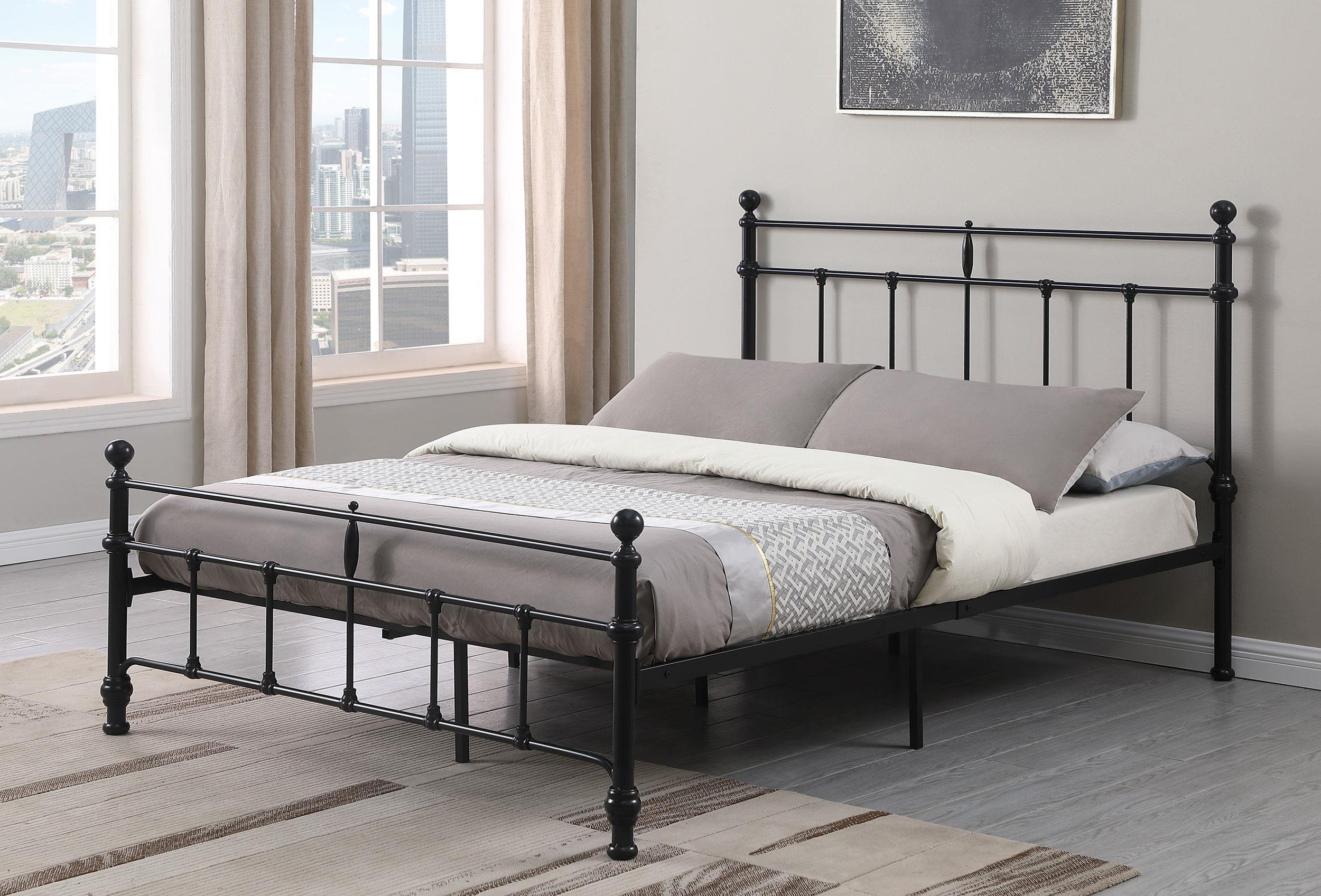 Alcott Hill® 48-inch Metal Eastern Open Frame Bed Matte Black | Wayfair
