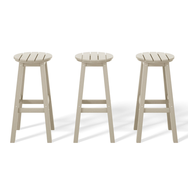 Tabouret de bar rond 29 po Laguna, Gris clair