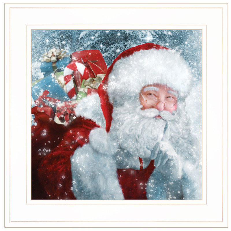 «Santa with Presents», reproduction encadrée