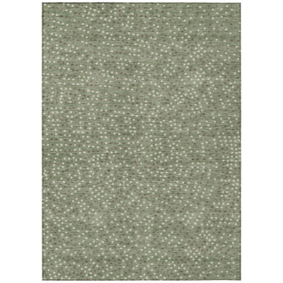 Mirelia Sage Washable Indoor-Outdoor Rug - 