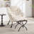31.5" Wide Modern Super Soft Upholstered Cotton Accent Chair With An Ottoman-1994788196