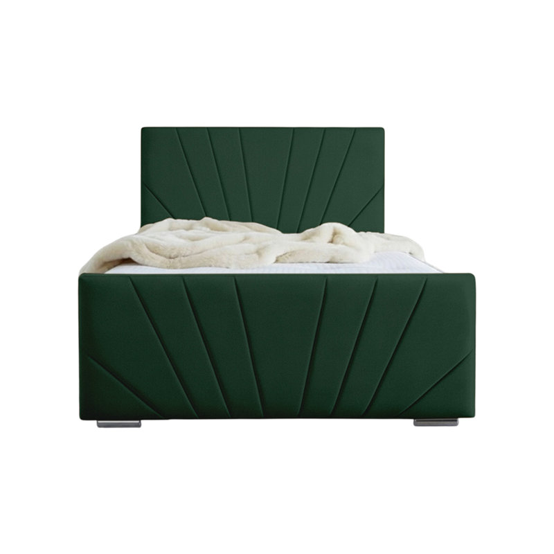 Ebenezer Upholstered Platform Bed, Single (3'), Emerald