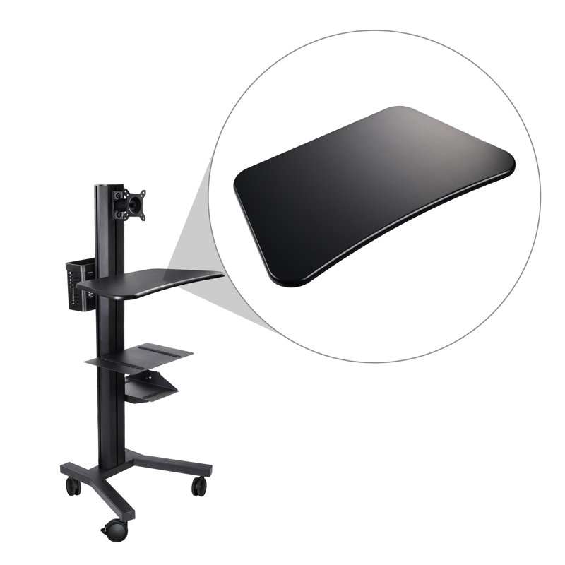 Yescom Sliding Desktop Keyboard Tray for PC Mobile Cart Trolley Cart Office, Black