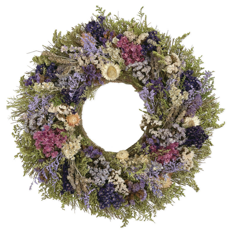 Handmade Dried Spring Strawflower Wreath