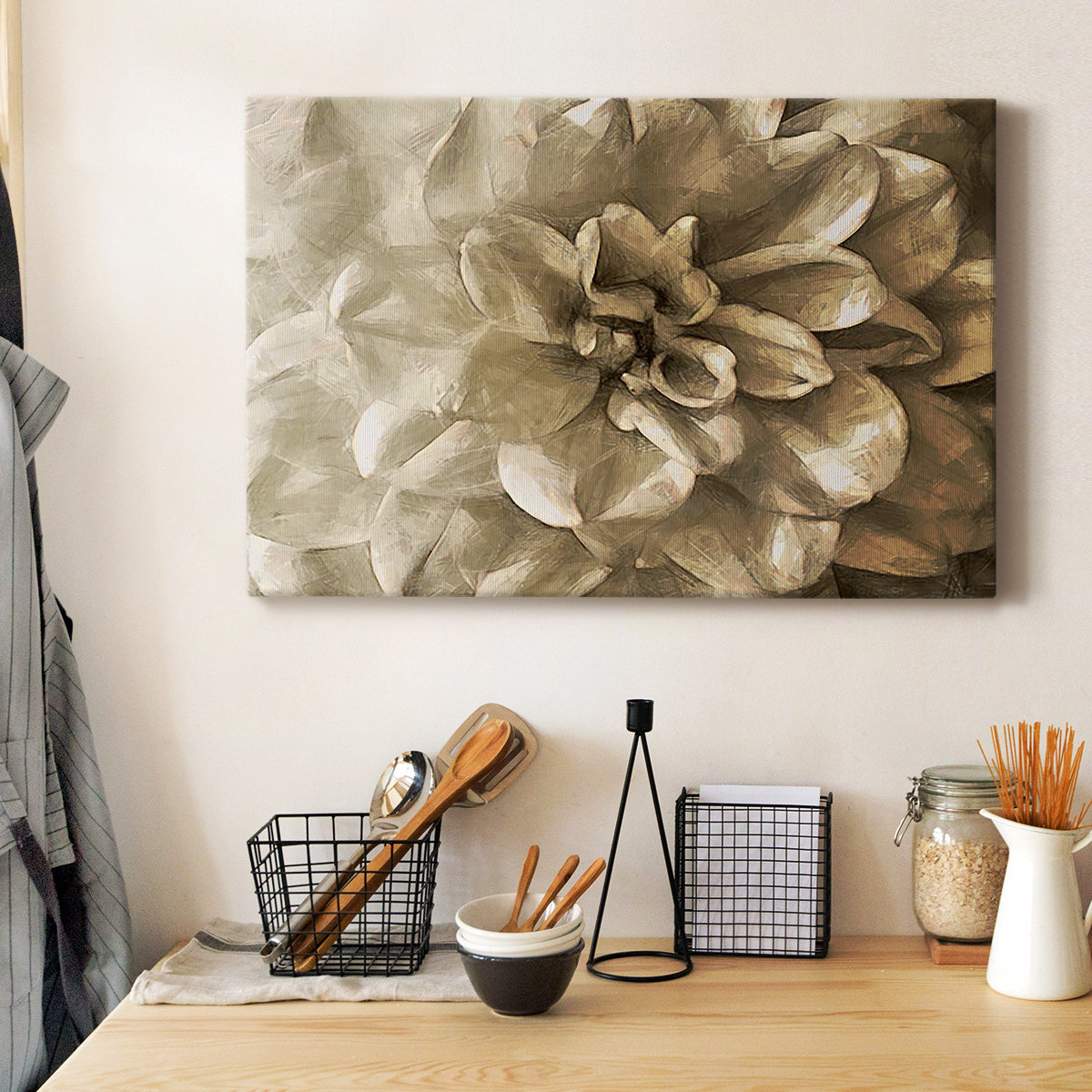 Winston Porter Neutral Wall Flower III Premium Gallery Wrapped Canvas ...