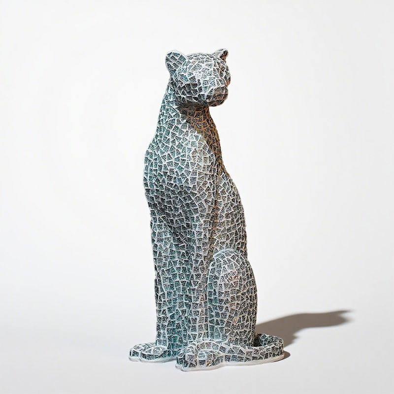 Pièce de décoration léopard en mosaïque moderne