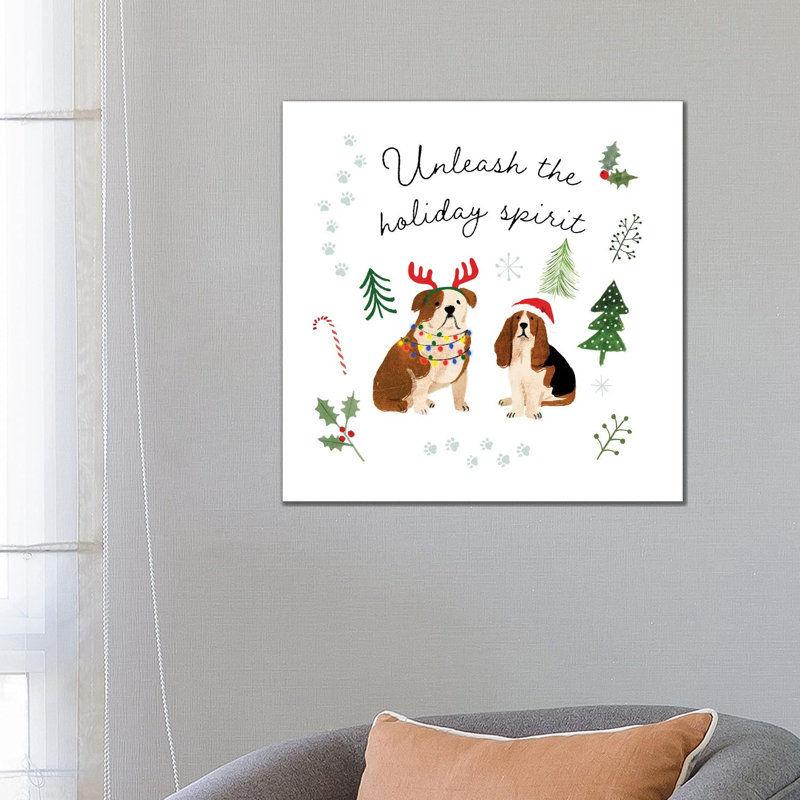 Holidogs II 1 Piece Wrapped Canvas Painting, 66.04 cm H x 66.04 cm W x 3.175 cm D