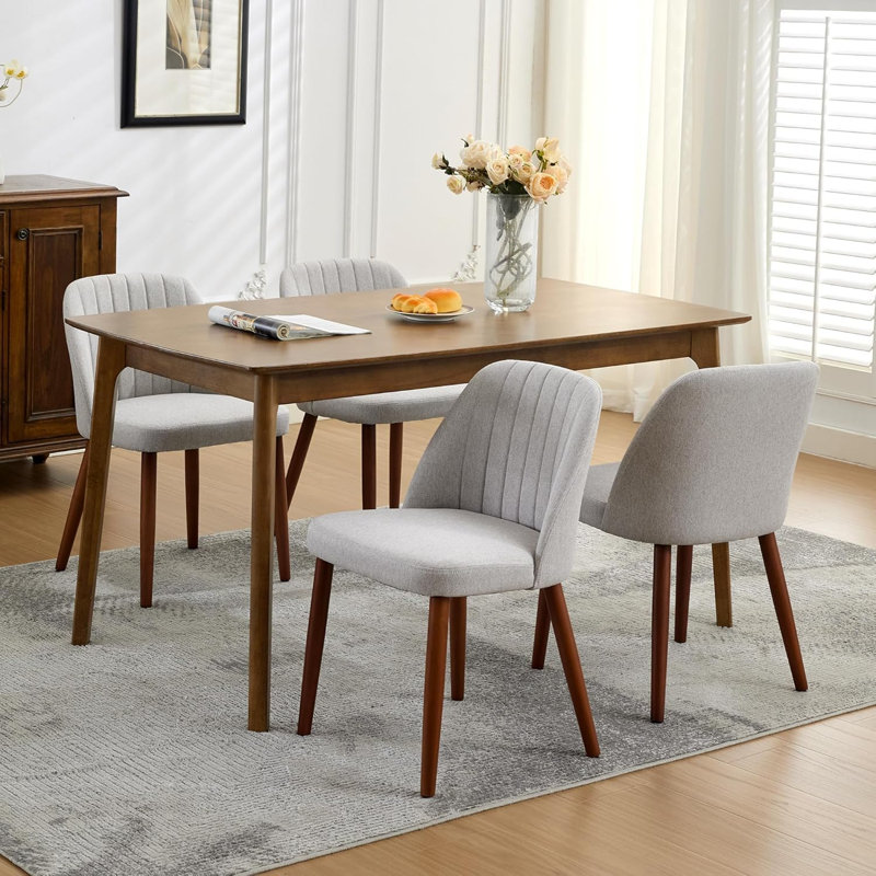 Upholstered Dining Chair, Gray, 4, Gray