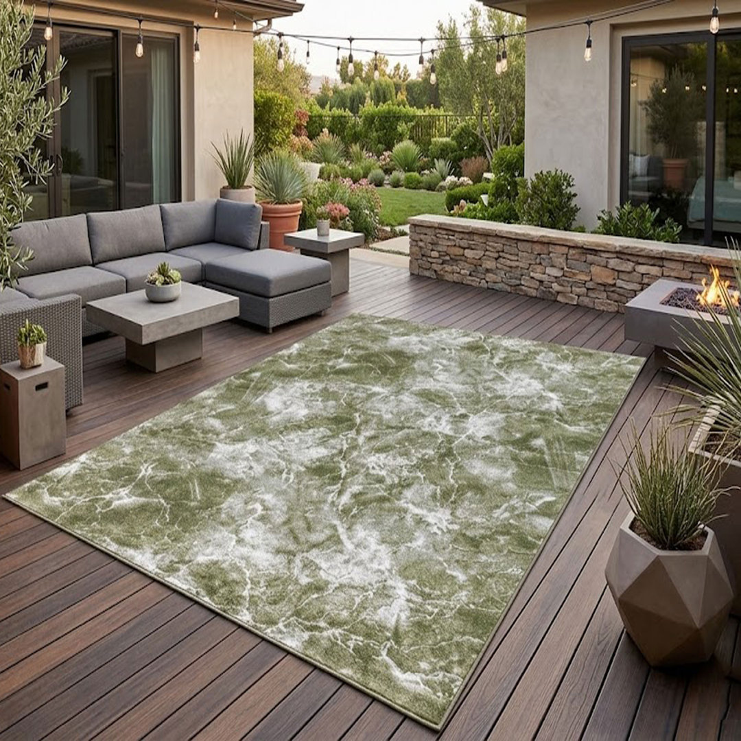 Marble Area Rug 60X220 Green