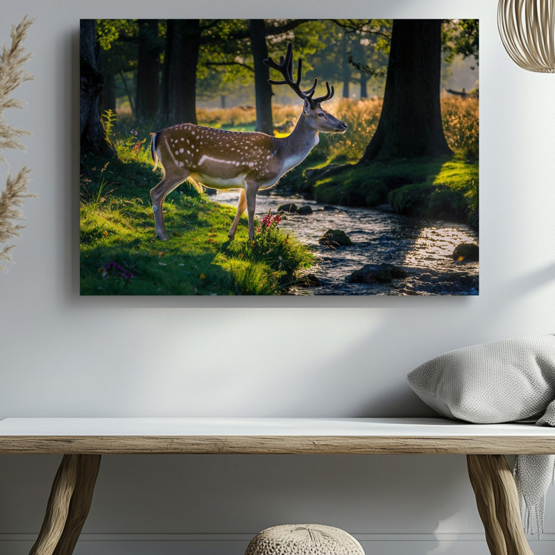 Toile dans une forêt tranquille, H 30 po x l 40 po