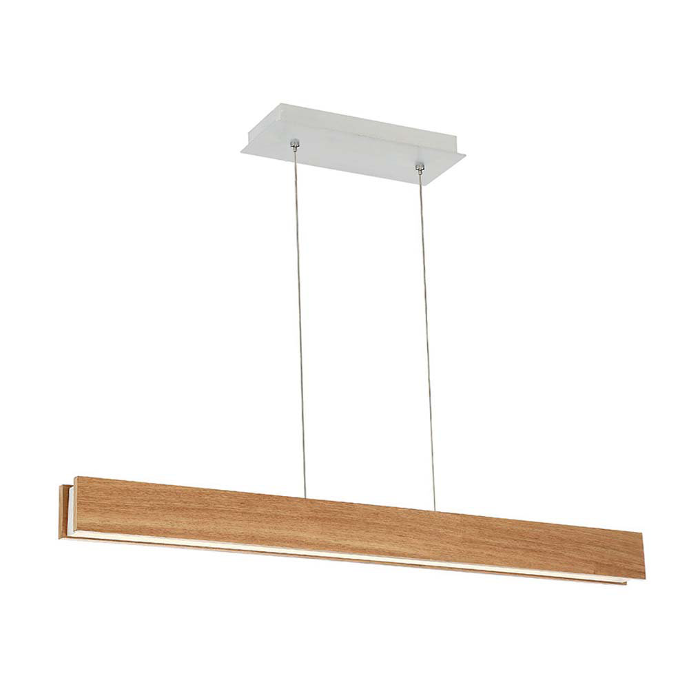 Drift Single Light Glass Dimmable LED Pendant, 3" H x 38" W x 2" D, Walnut