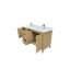 Meuble-lavabo double 72 po Aura avec plateau et dosseret en marbre d'ingénierie Aura-859022393
