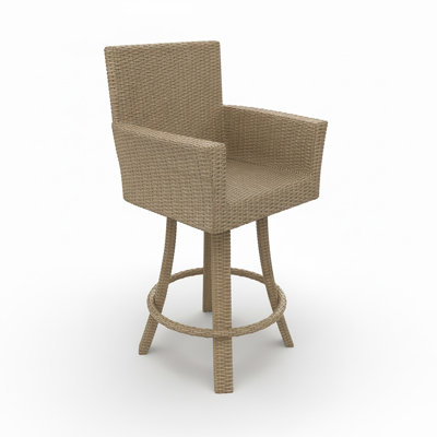 Tabourets de bar pivotants à hauteur de comptoir Universal de 25 po, meubles de patio plats en osier plat de 8 mm avec mouvement pivotant en douceur, meubles d'extérieur durables pour une installation sur la terrasse et au bord de la piscine (L 23 po x l 23 po x H 42 po)